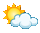 Partly cloudy